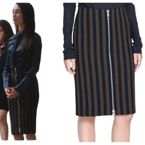 Zara Striped Zipper Skirt